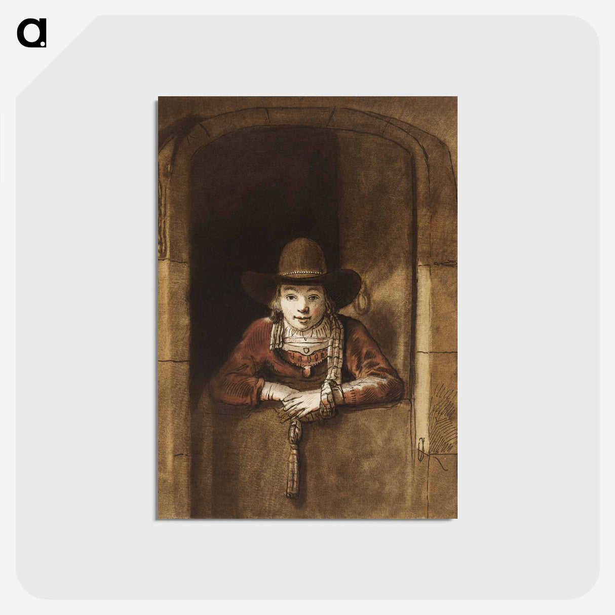 アートポストカード-Boy Leaning on a Half Door
- コルネリス プロース ファン アムステル Postcard.