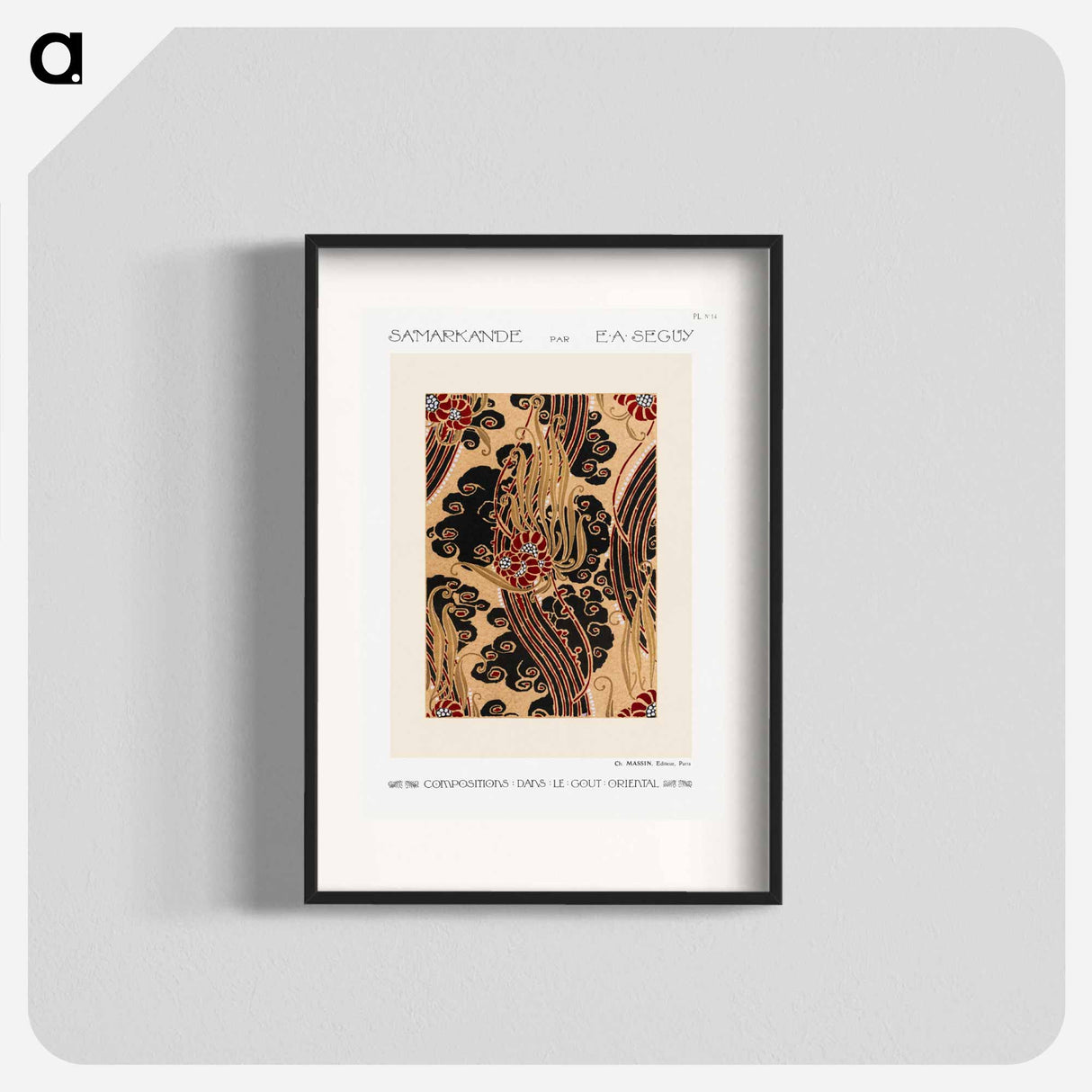 Flower pattern Art Deco stencil print in oriental style - E.A.セギー Poster.