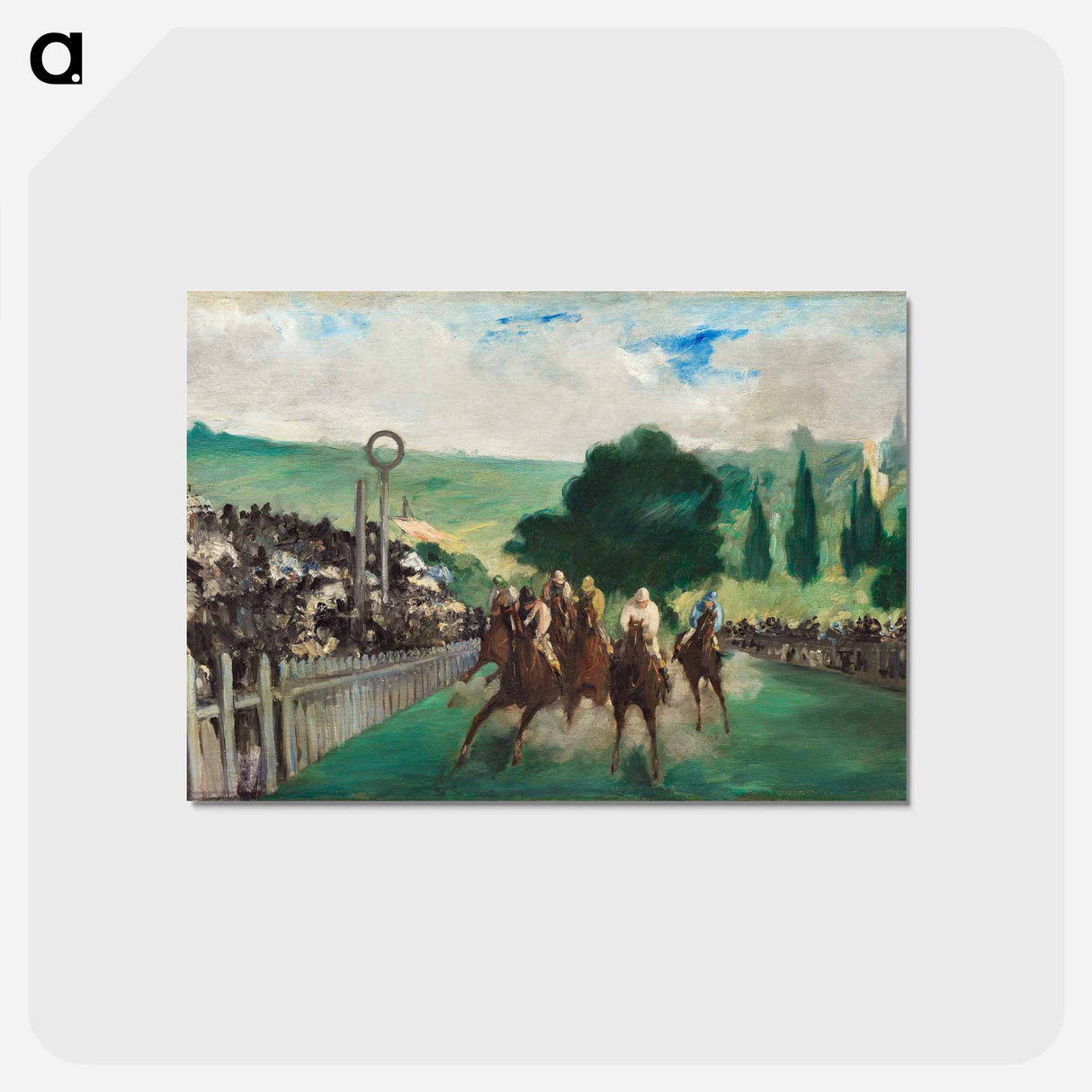 アートポストカード-The Races at Longchamp - エドゥアール マネ Postcard.