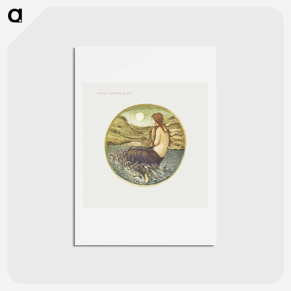 アートポストカード-Venus' Looking Glass from The Flower Book - エドワード バーン ジョーンズ Postcard.