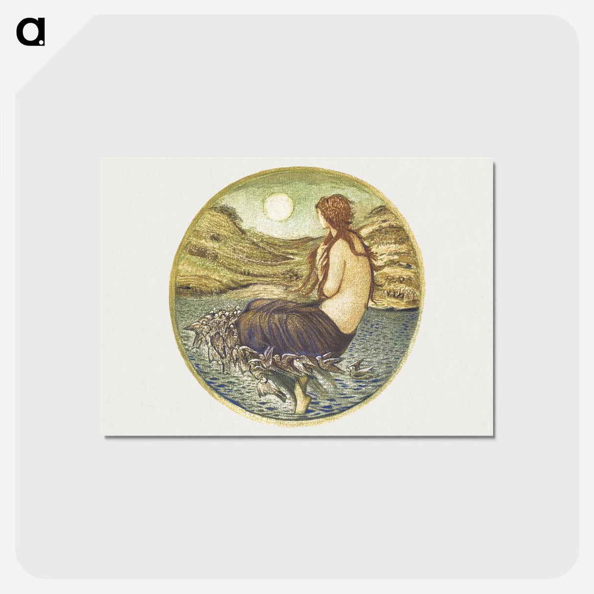 アートポストカード-Venus' Looking Glass from The Flower Book - エドワード バーン ジョーンズ Postcard.