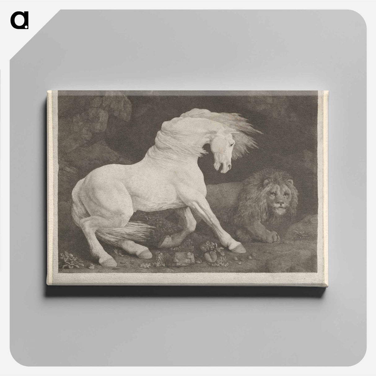 アートパネル-A Horse Affrighted at a Lion
- ジョージ スタッブス Canvas.