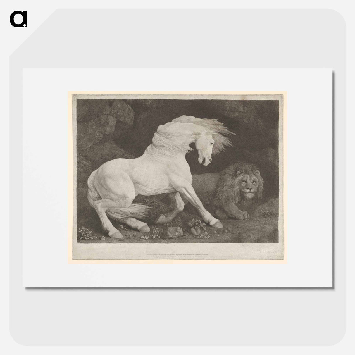 アートポスター-A Horse Affrighted at a Lion
- ジョージ スタッブス Poster.