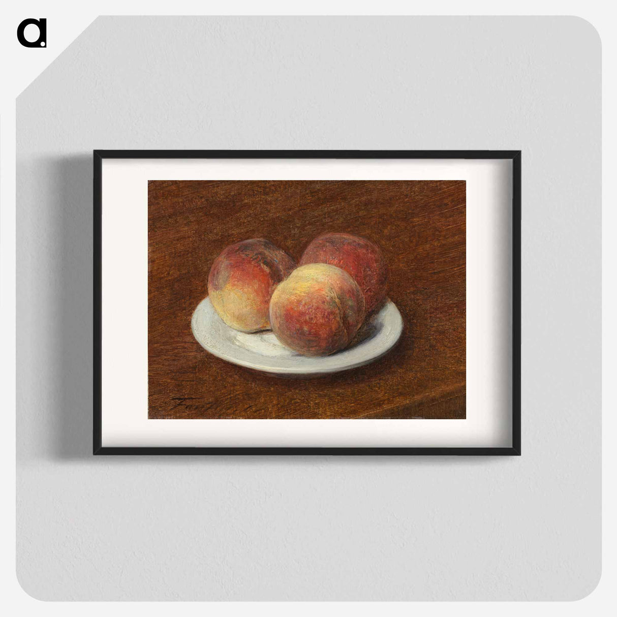 Three Peaches on a Plate - アンリ ファンタン ラトゥール Poster.