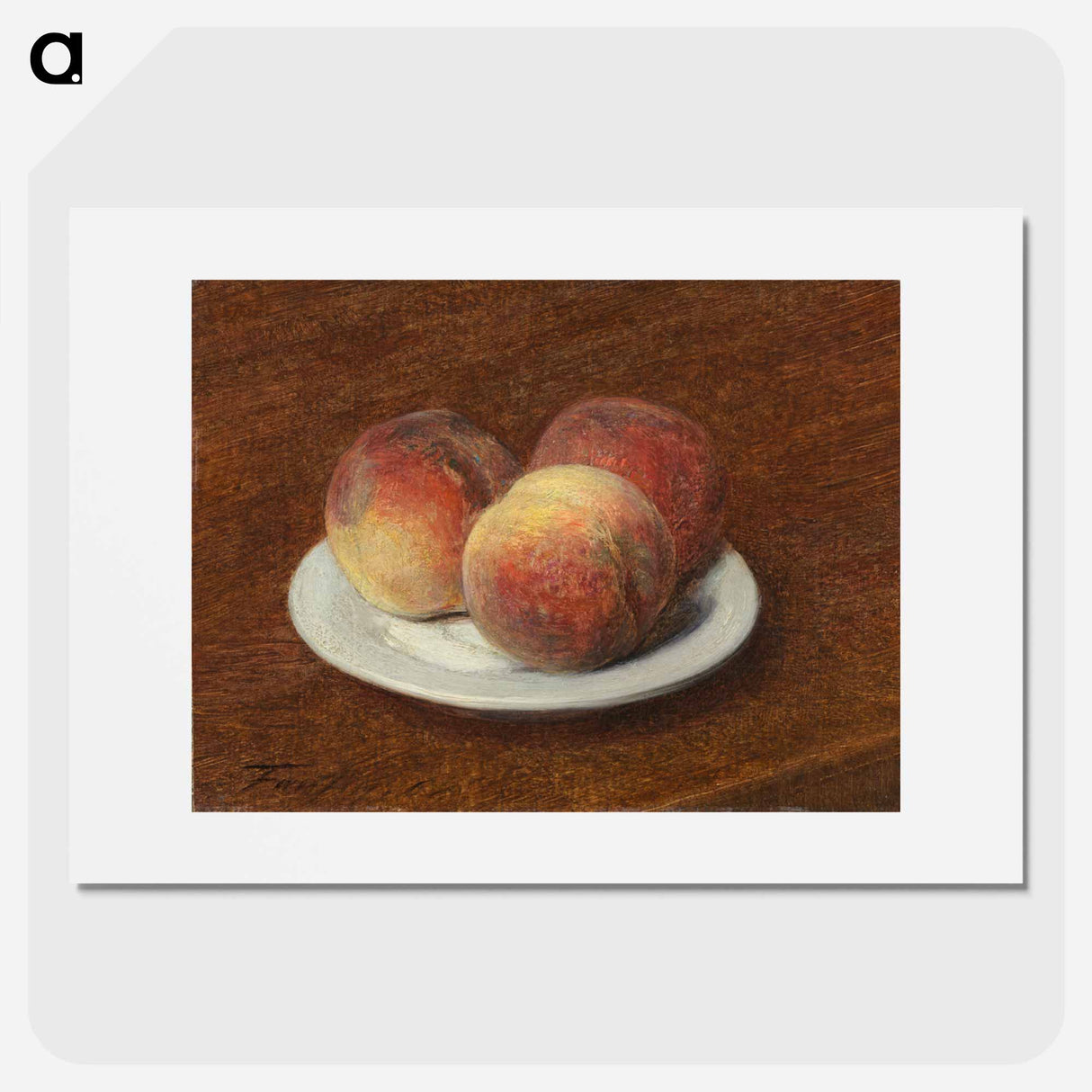 Three Peaches on a Plate - アンリ ファンタン ラトゥール Poster.