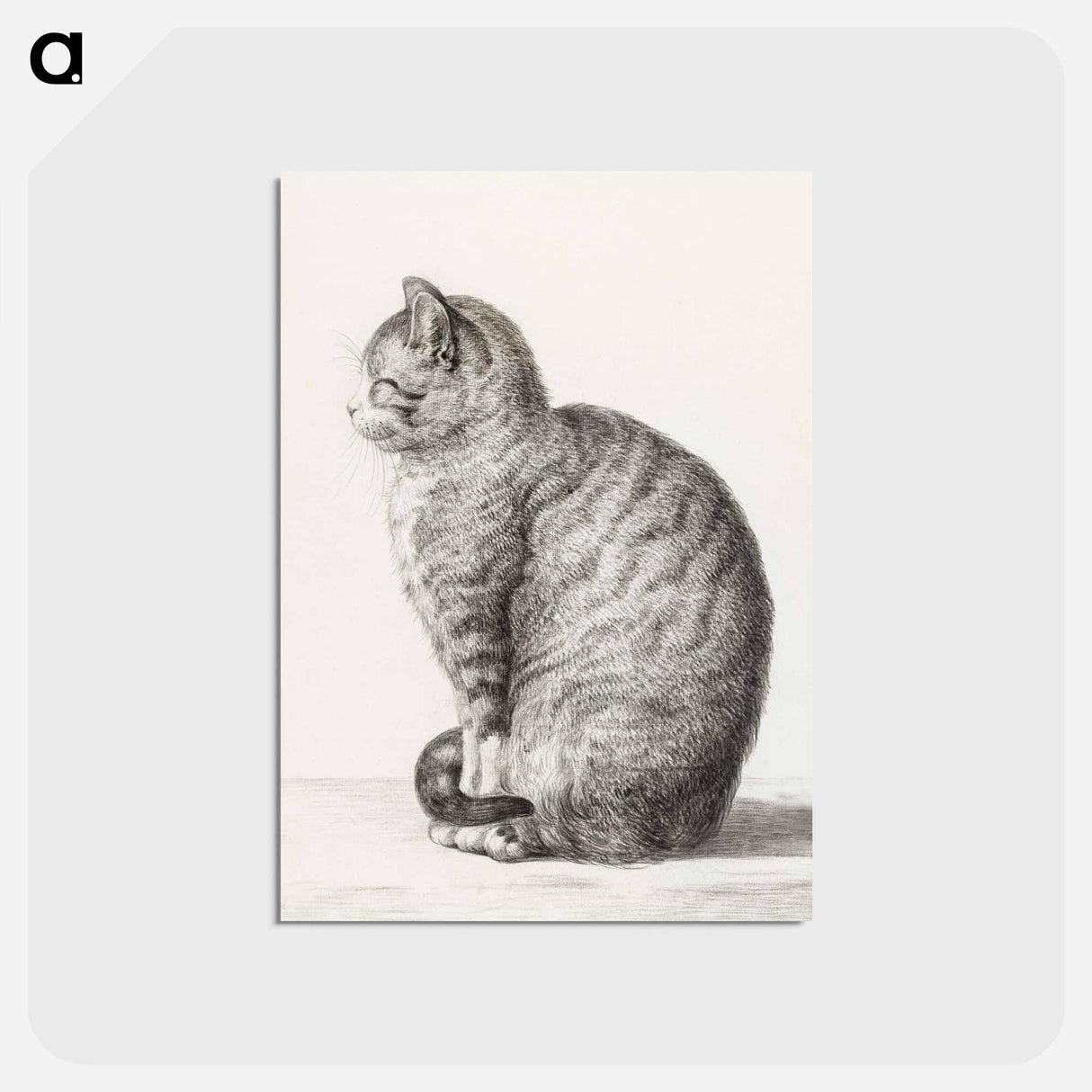 アートポストカード-Sitting cat - ジャン ベルナール Postcard.