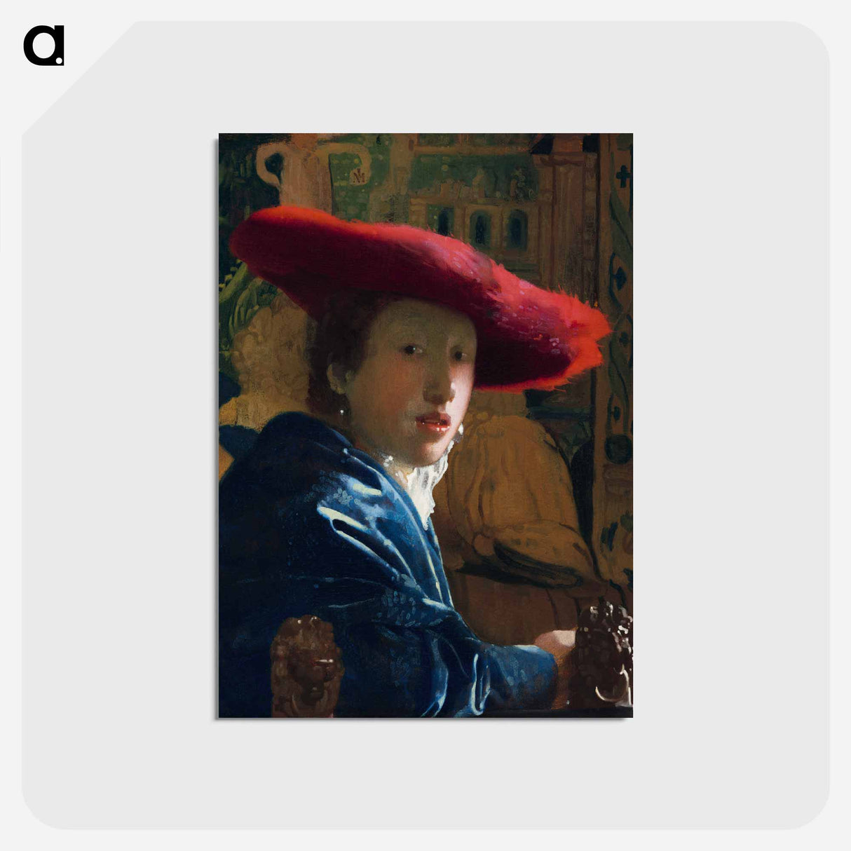 アートポストカード-Girl with the Red Hat - ヨハネス フェルメール Postcard.