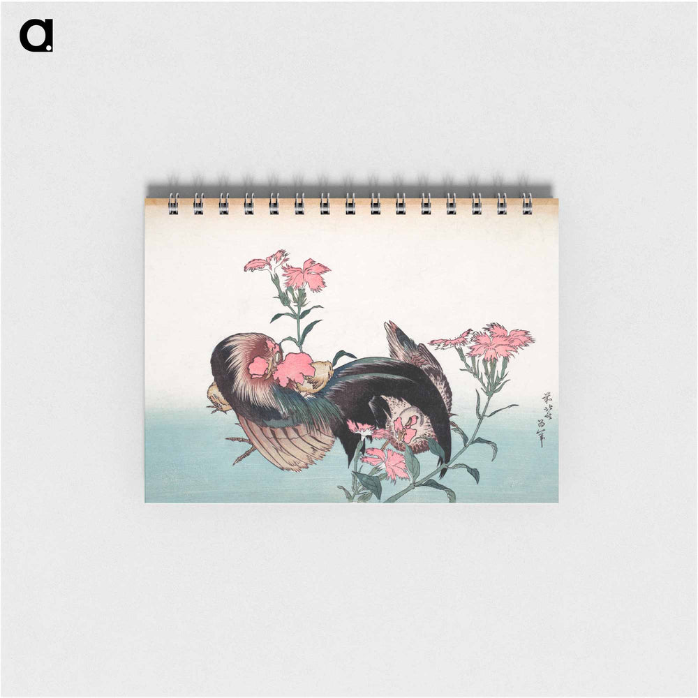 Katsushika Hokusai’s cock and flower - 葛飾 北斎 Memo.