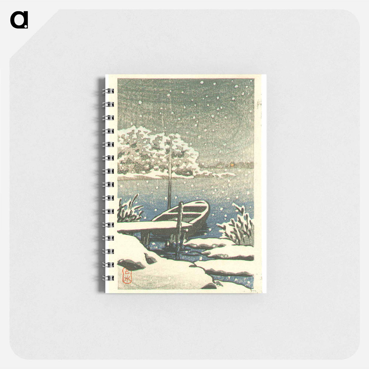 アートメモ帳-Boat on a Snowy Day - 川瀬 巴水 Memo.