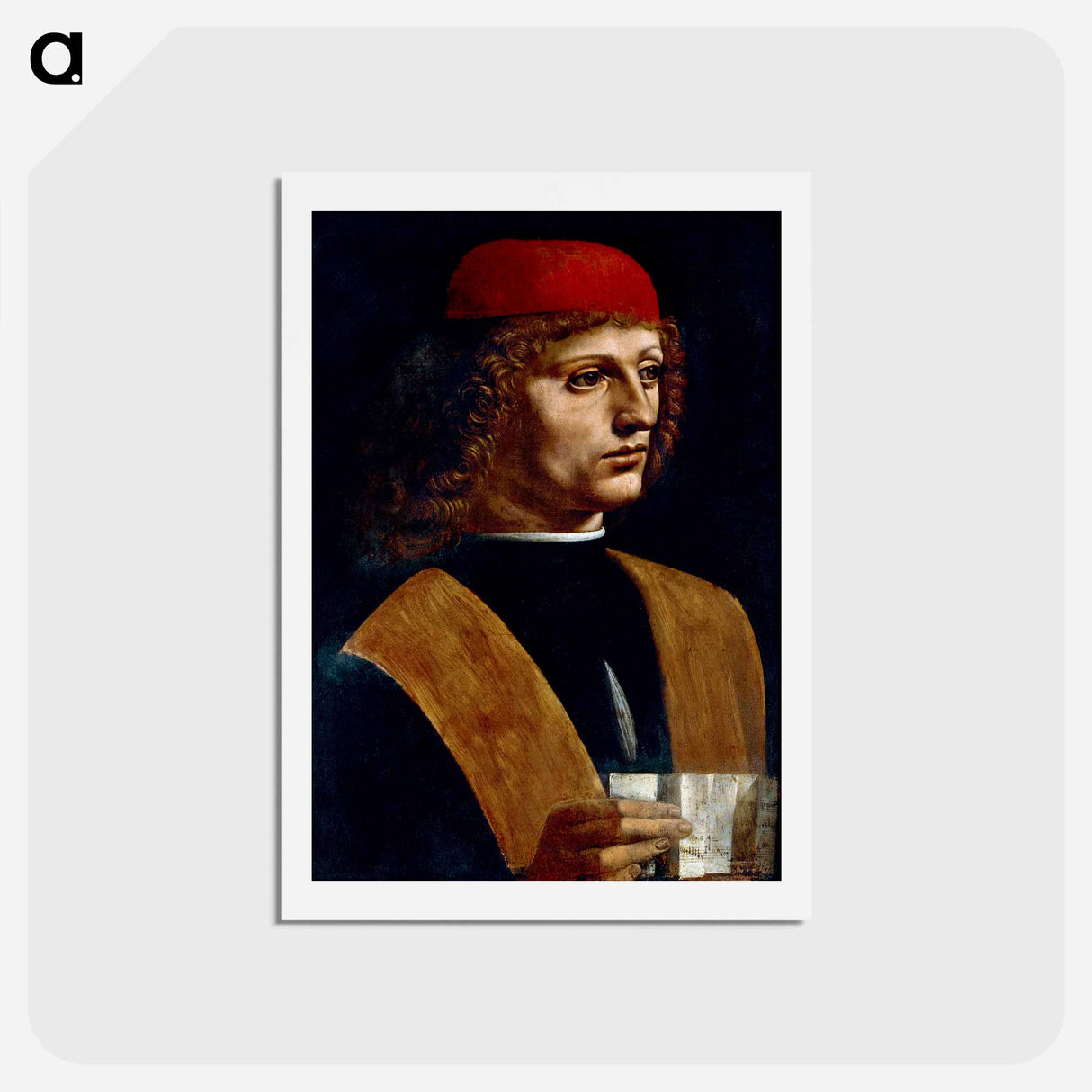アートポストカード-The Portrait of a Musician - レオナルド ダ ヴィンチ Postcard.