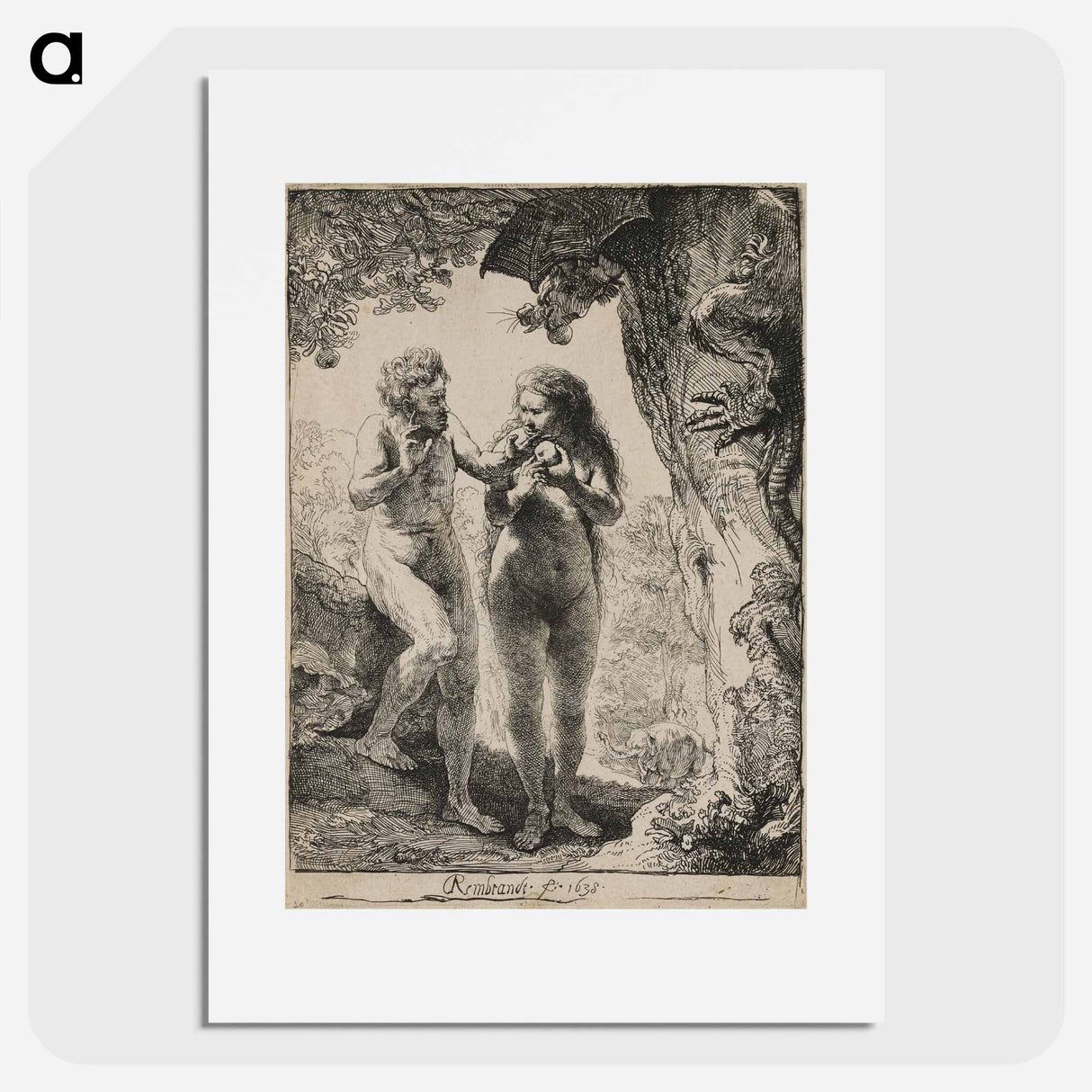 Adam and Eve - レンブラント ファン レイン Poster.