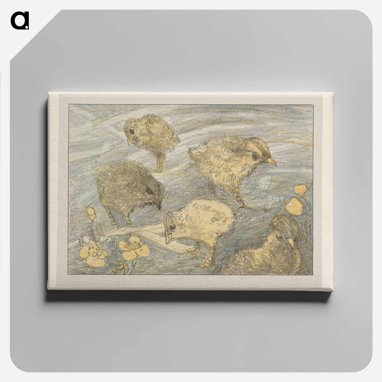 Vijf kuikens - Theo van Hoytema Canvas.