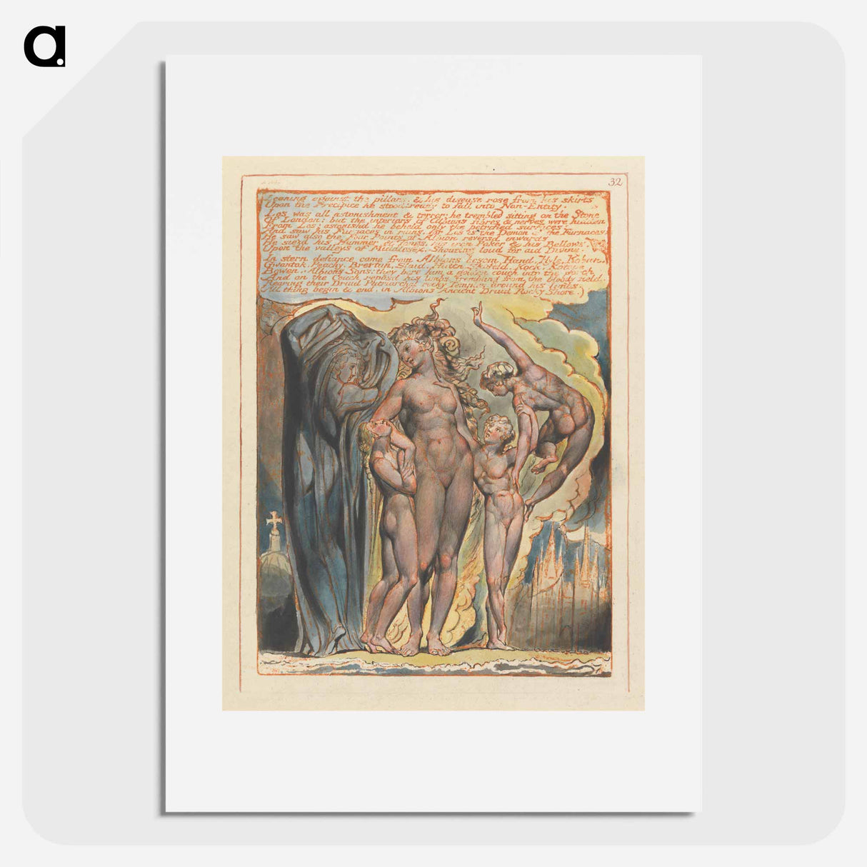 Jerusalem, Plate 32 - William Blake Poster.
