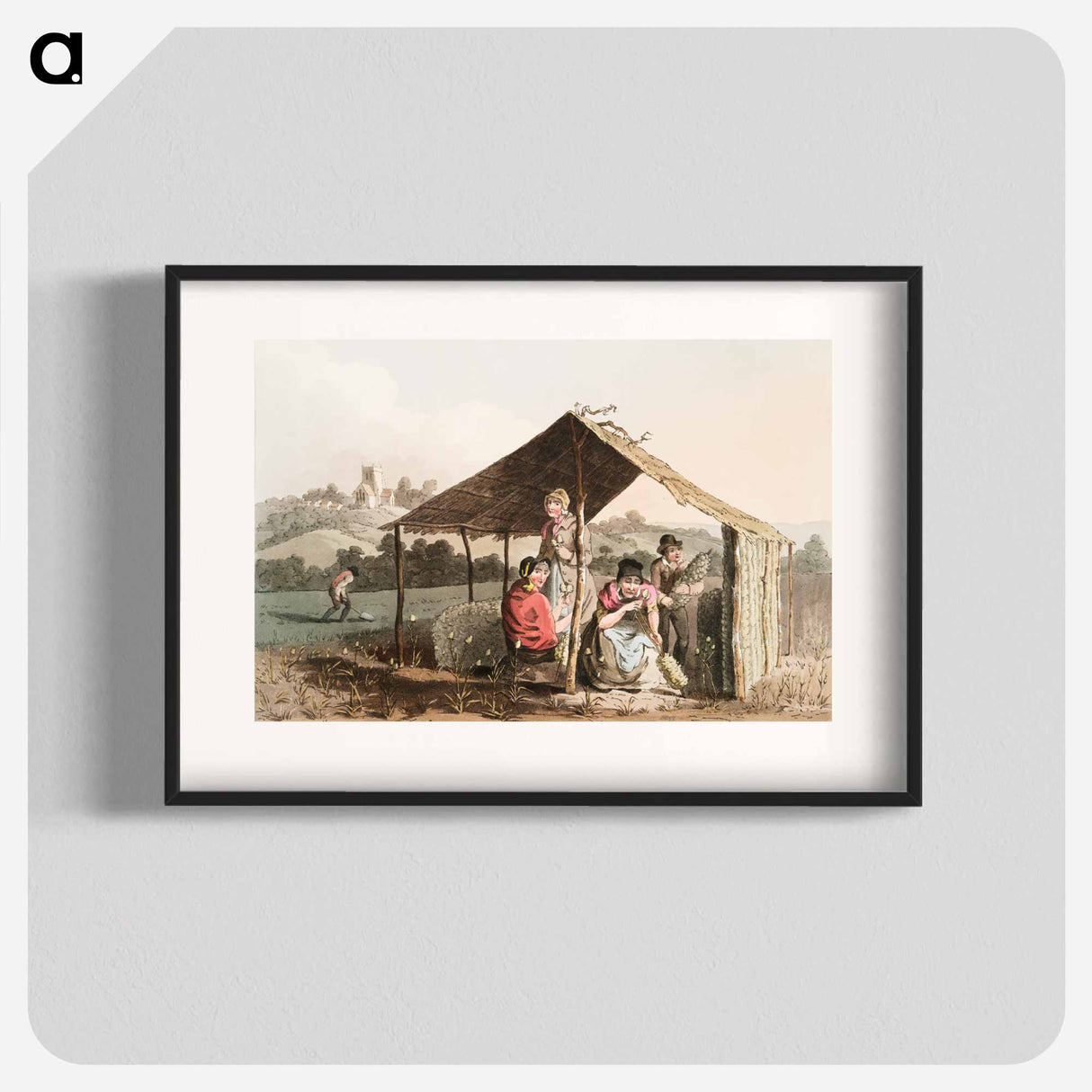 Illustration of teasel field - 19世紀のヨークシャー Poster.