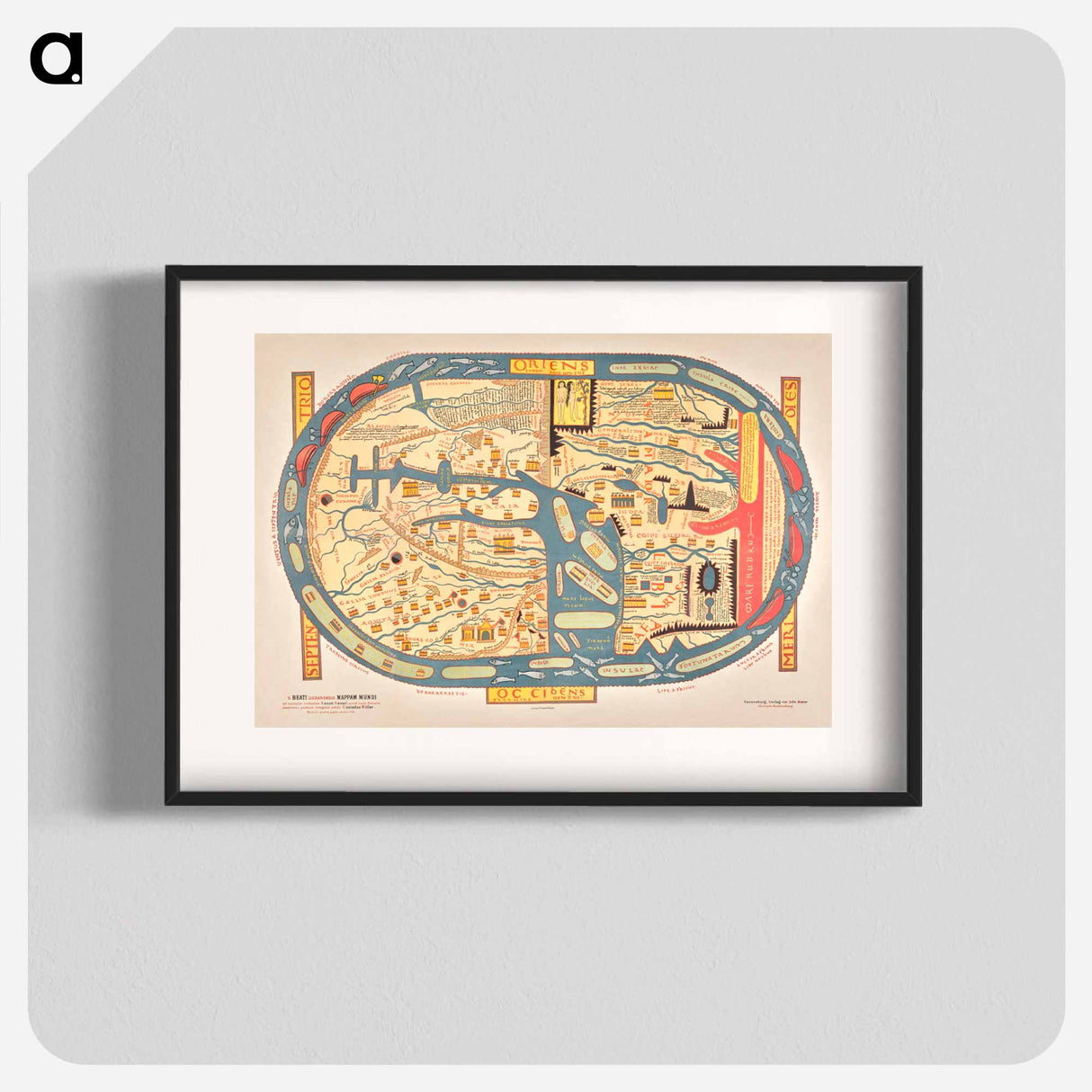 S. Beati Liebanensis mappam mundi - アンティーク地図 Poster.