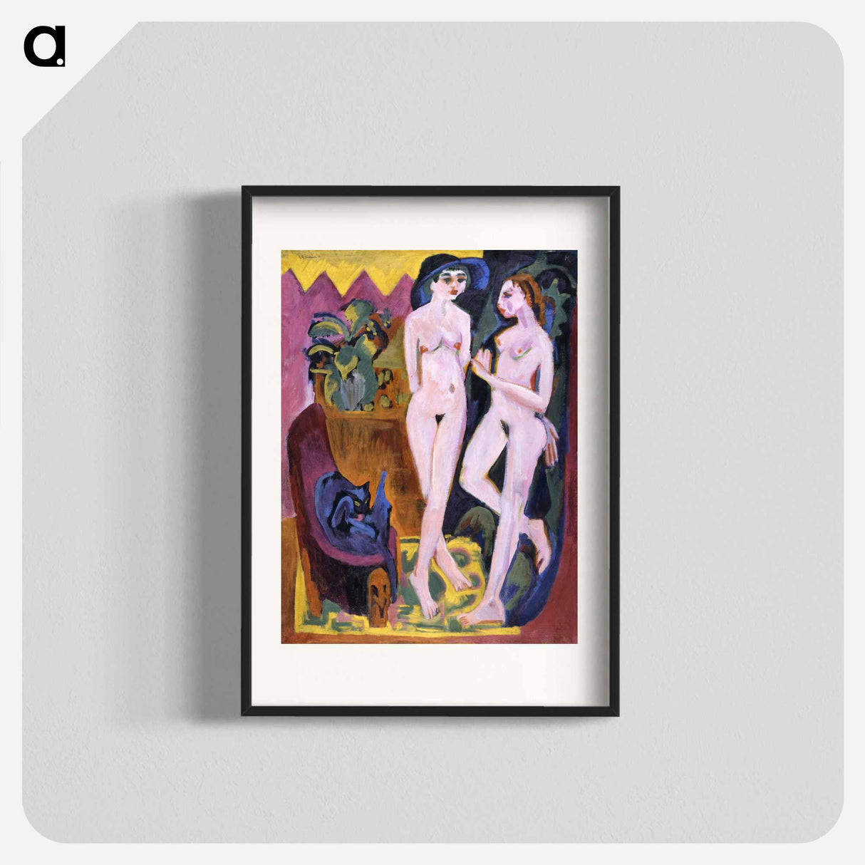 Two Nudes in a Room - Ernst Ludwig Kirchner Poster.