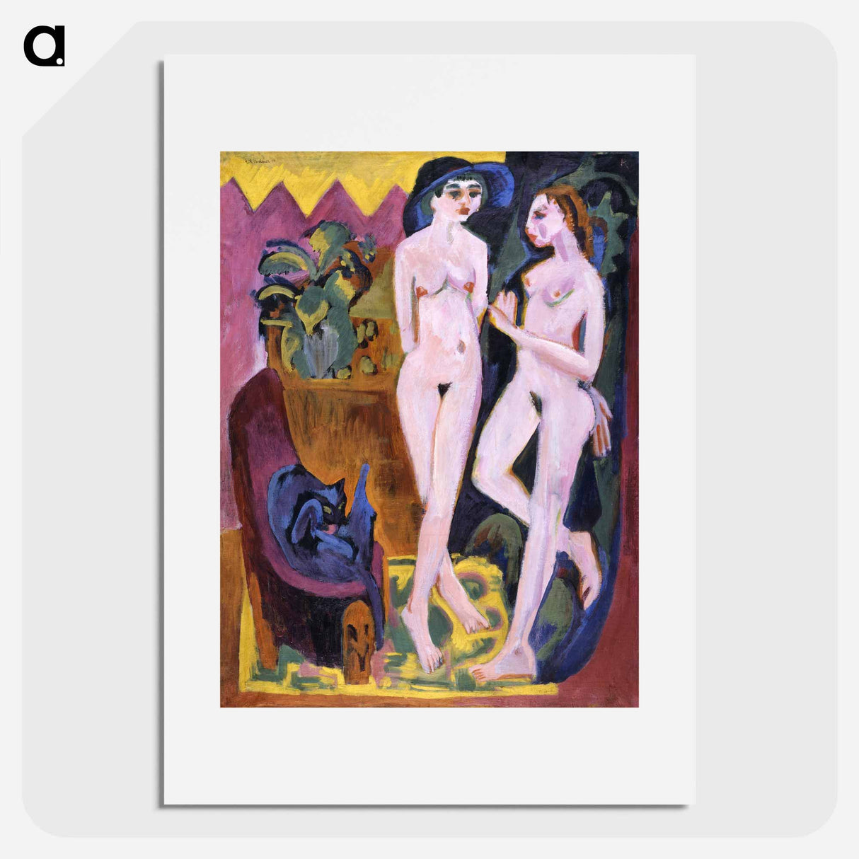Two Nudes in a Room - Ernst Ludwig Kirchner Poster.