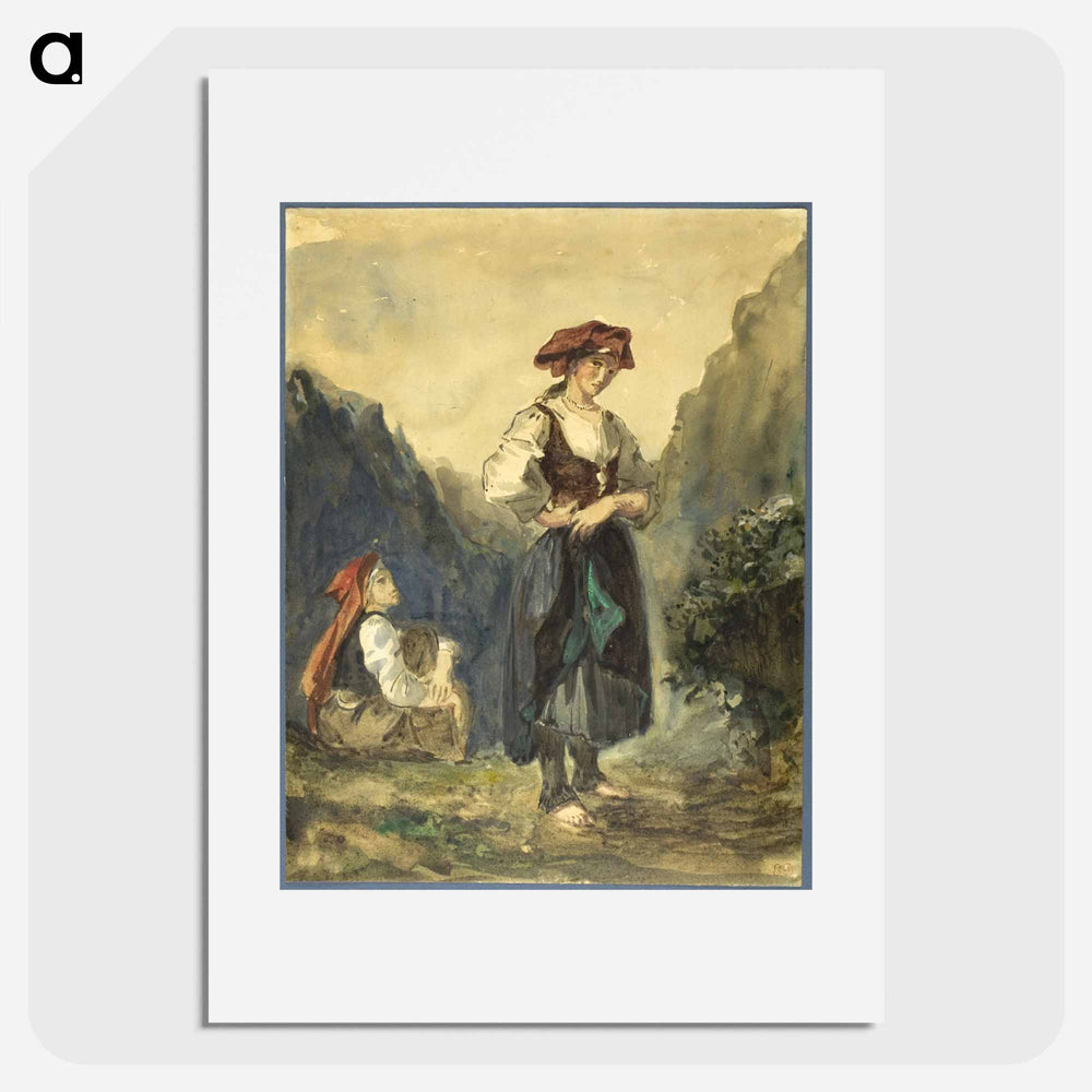 Peasant Women from the Region of the Eaux-Bonnes - ウジェーヌ ドラクロワ Poster.