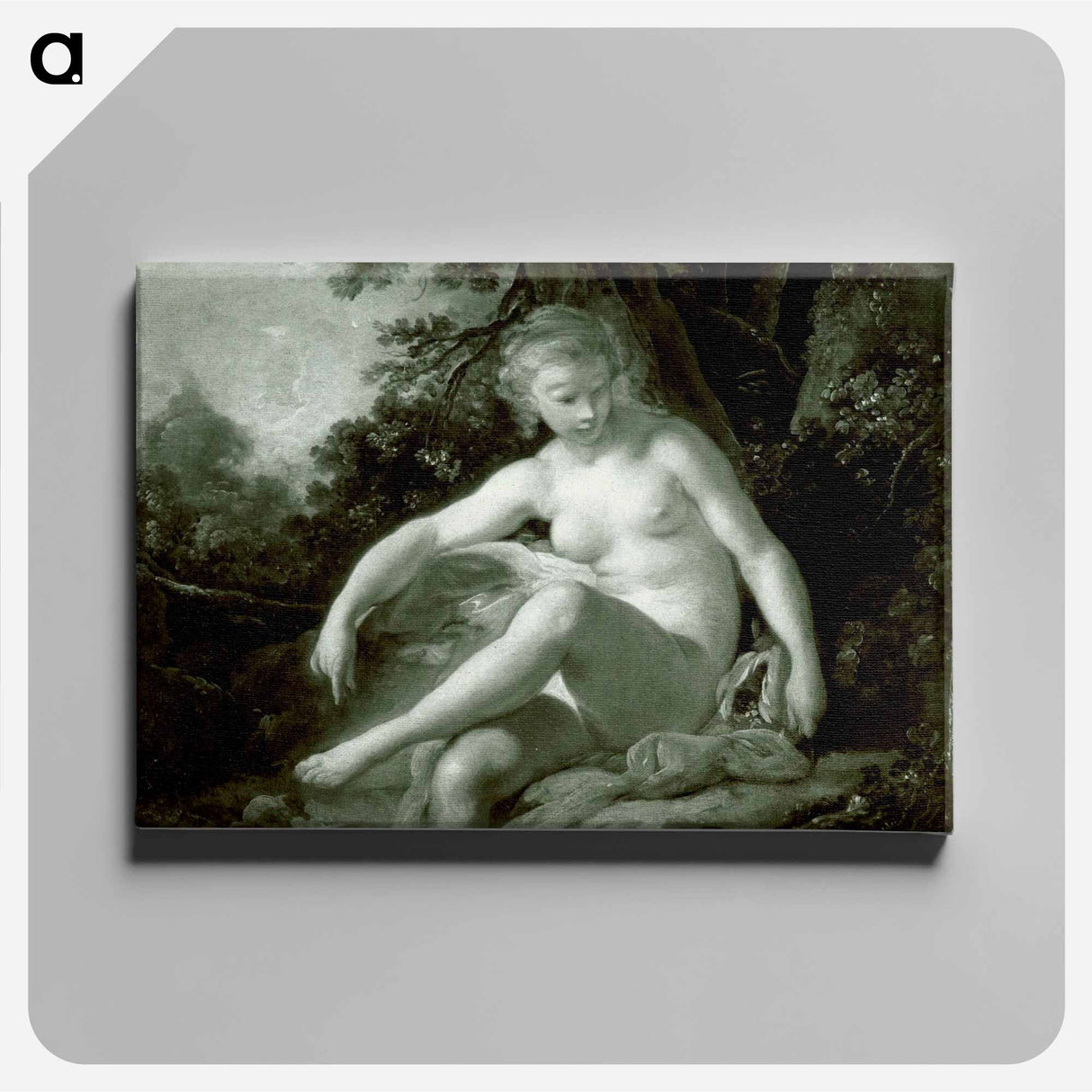 アートパネル-Bathing Nymph - フランソワ ブーシェ Canvas.