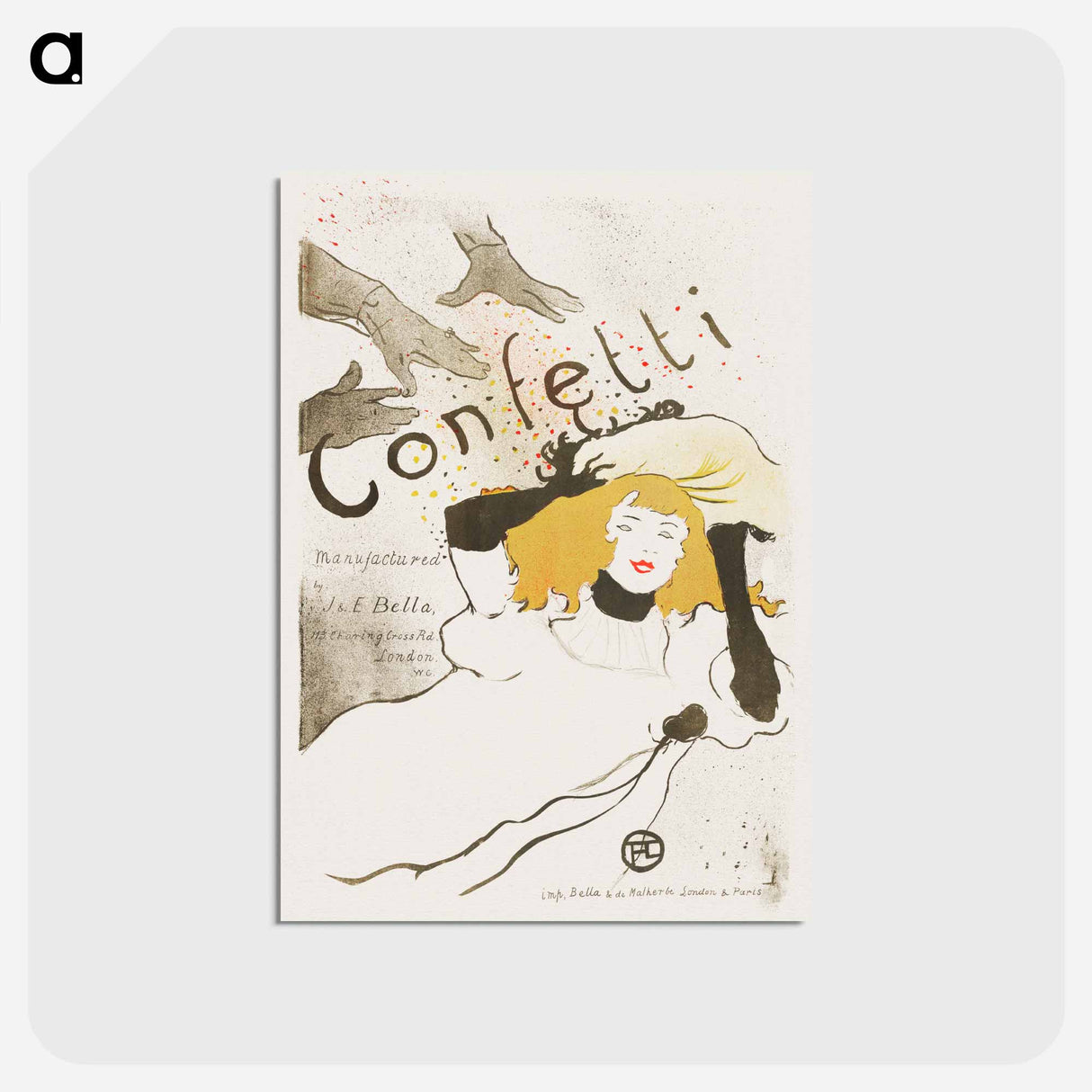 アートポストカード-Confetti - アンリ ド トゥールーズ ロートレック Postcard.