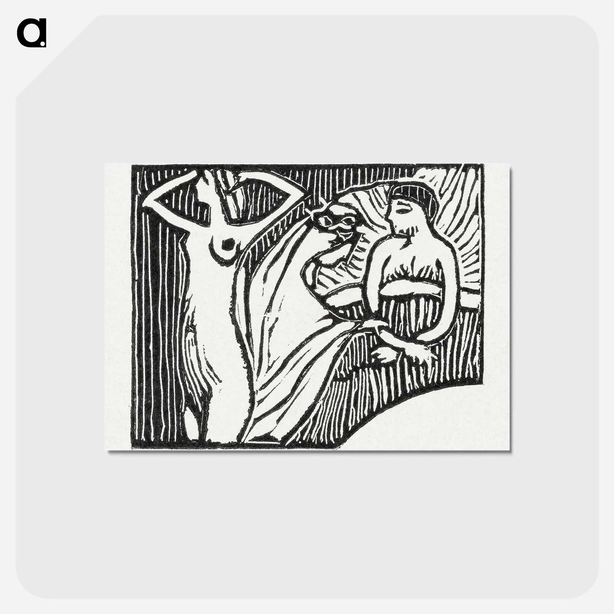 アートポストカード-Illustration for poem from Paul Verlaine's collection of poetry Sagesse - モーリス ドニ Postcard.