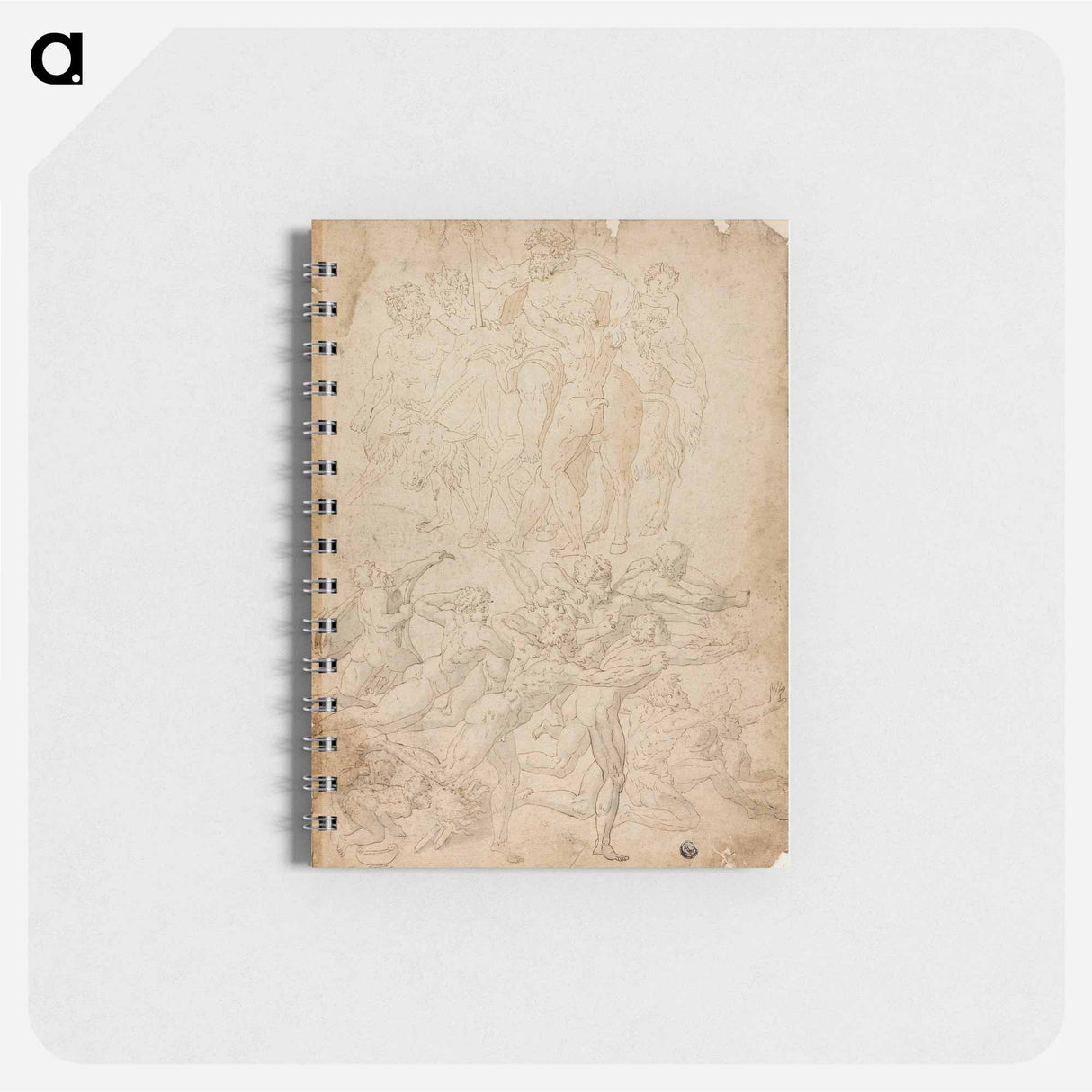 Archers Shooting at a Herm, Triumph of Bacchus, and Other Studies by Michelangelo Buonarroti - ミケランジェロ ブオナローティ Memo.