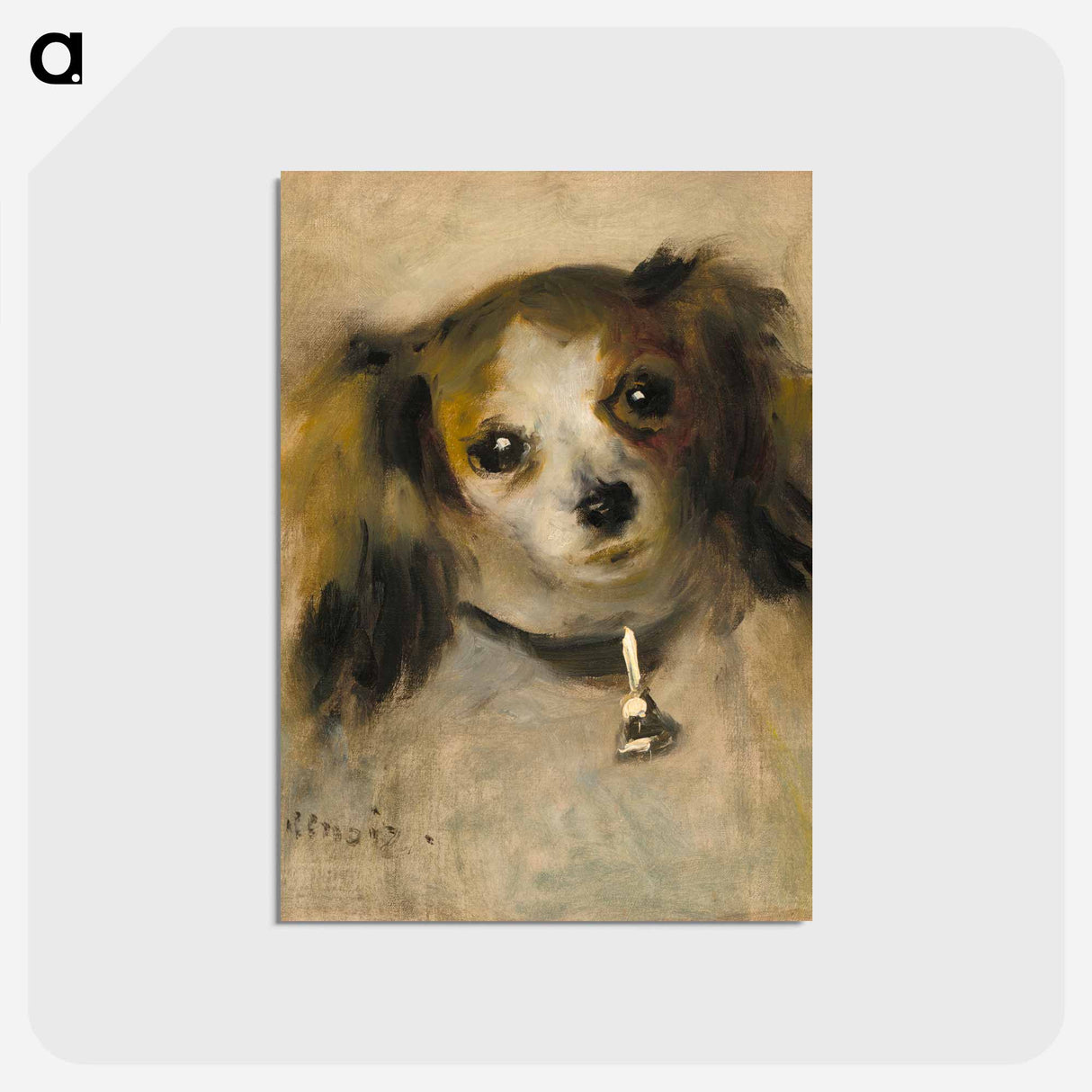 アートポストカード-Head of a Dog - ピエール オーギュスト ルノワール Postcard.