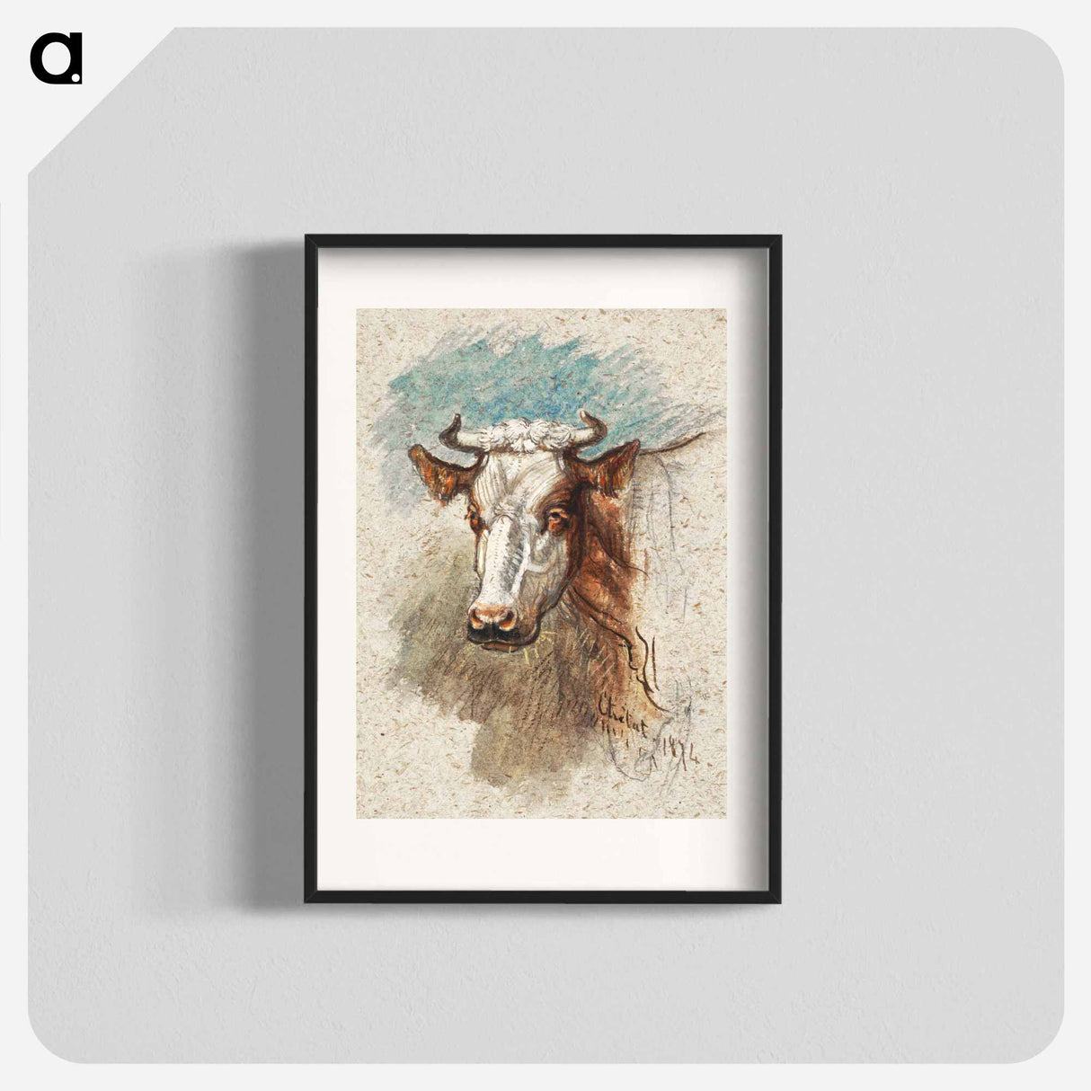 Head of a Cow, Étretat - サミュエル コールマン Poster.