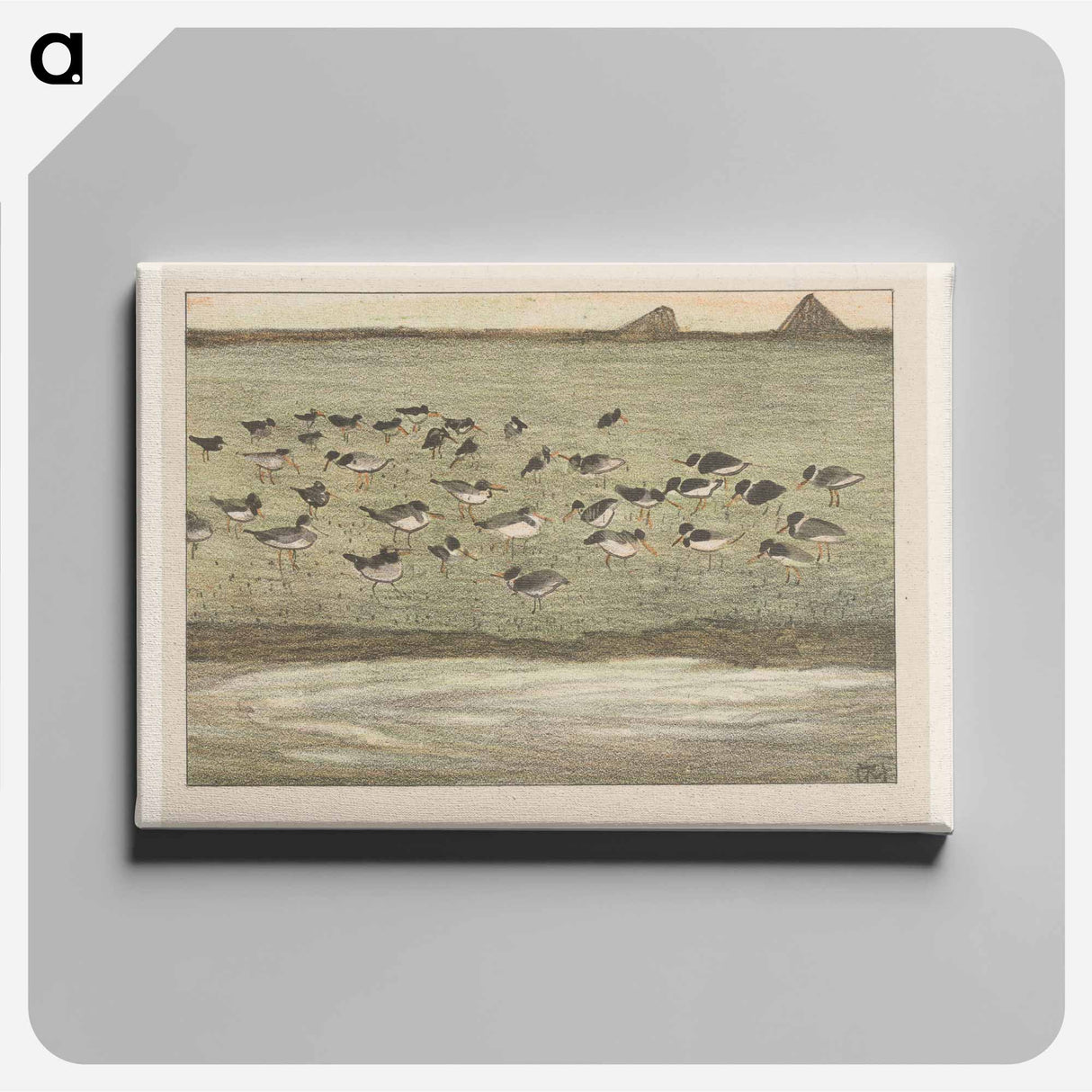 Painted flowers on a watercolour - Theo van Hoytema Canvas.