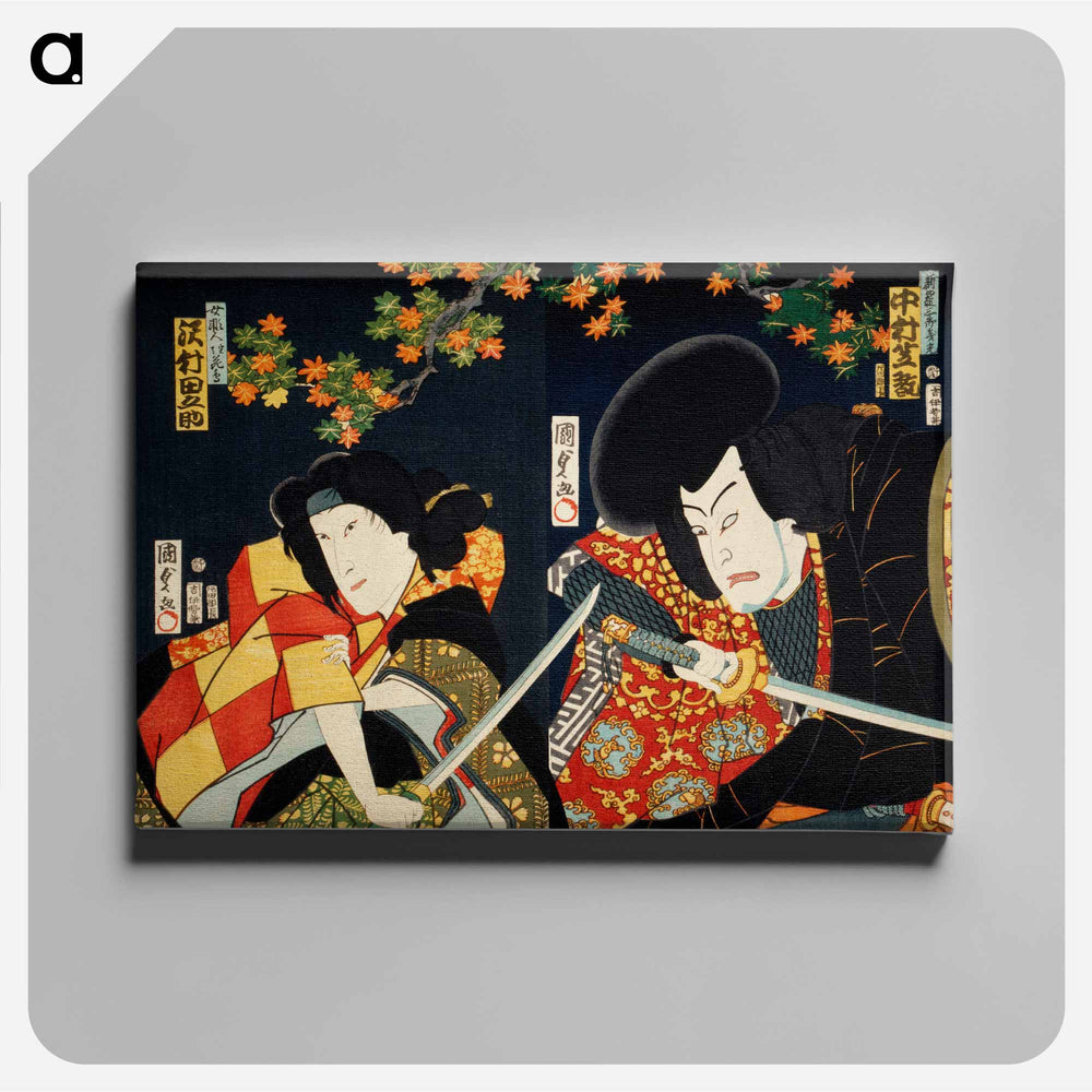 Portraits of Actors, Often Playing Roles - Toyohara Kunichika Canvas.