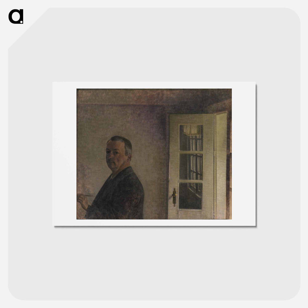 アートポストカード-Self-Portrait - ヴィルヘルム ハンマースホイ Postcard.