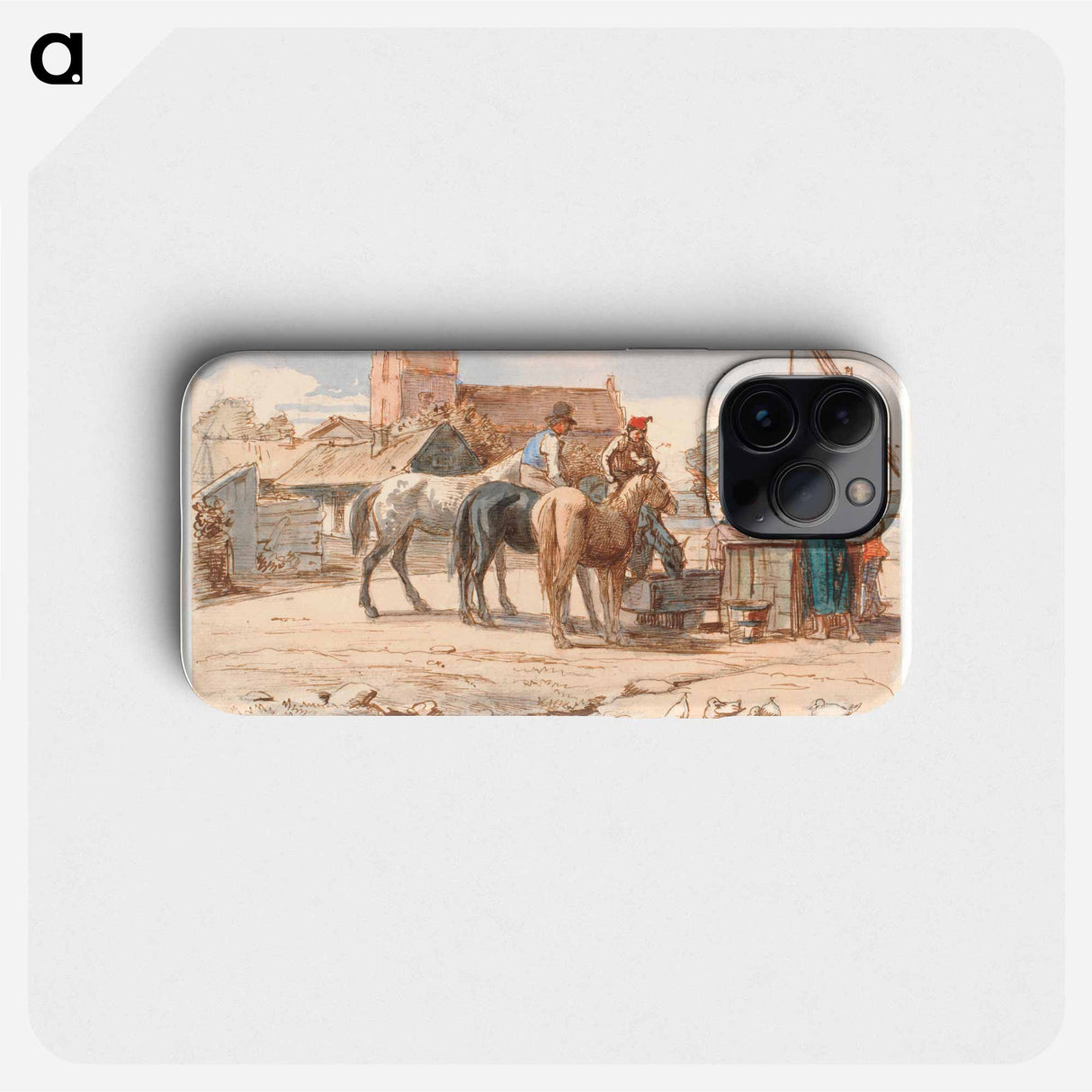 At the well outside the village - Wilhelm Marstrand Phone Case.