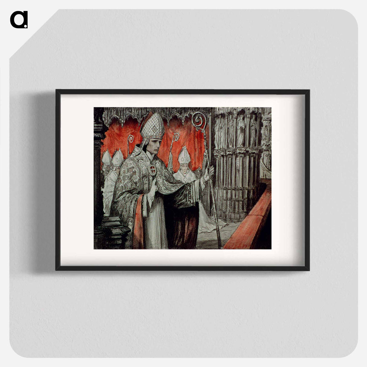 Thibaut's son was a saint: when they made him a bishop, Thibaut was incoherent with joy, and Blanche wondered whether she ought to be proud and if so, what of - Wladyslaw Theodor Benda Poster.