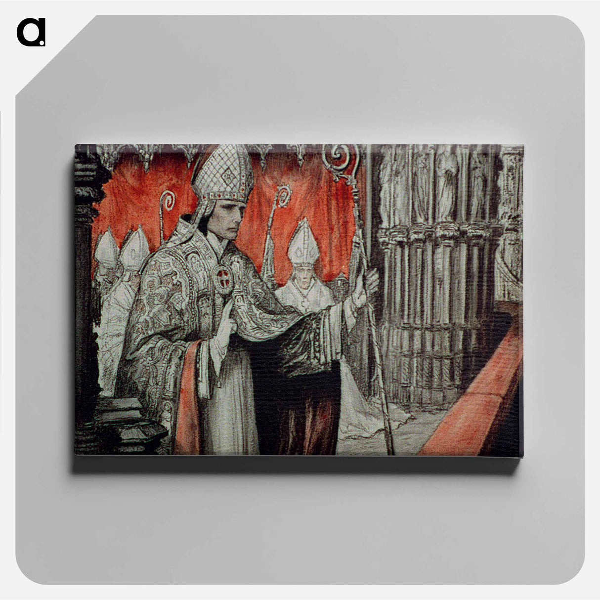 Thibaut's son was a saint: when they made him a bishop, Thibaut was incoherent with joy, and Blanche wondered whether she ought to be proud and if so, what of - Wladyslaw Theodor Benda Canvas.