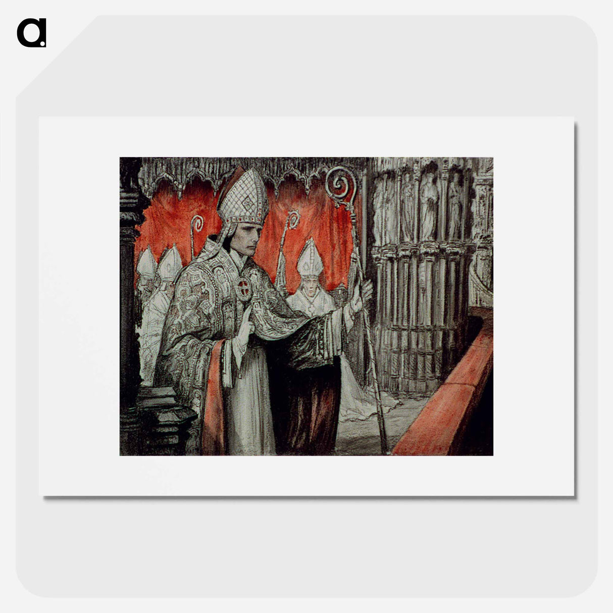 Thibaut's son was a saint: when they made him a bishop, Thibaut was incoherent with joy, and Blanche wondered whether she ought to be proud and if so, what of - Wladyslaw Theodor Benda Poster.