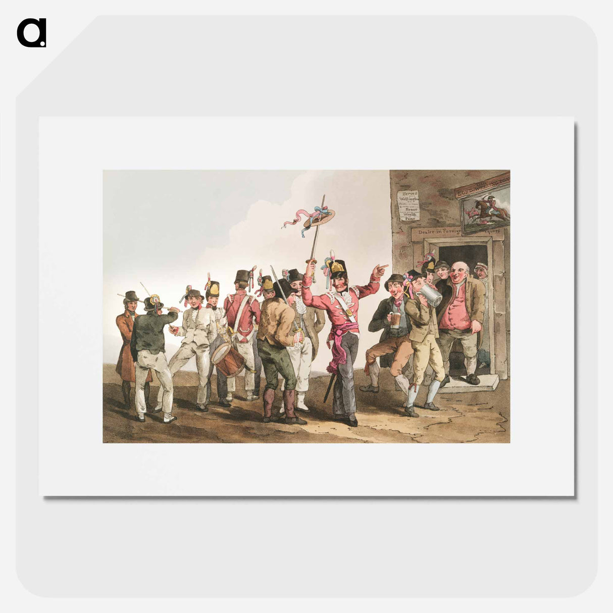 Illustration of thirty-third regiment from The Costume of Yorkshire - 19世紀のヨークシャー Poster.