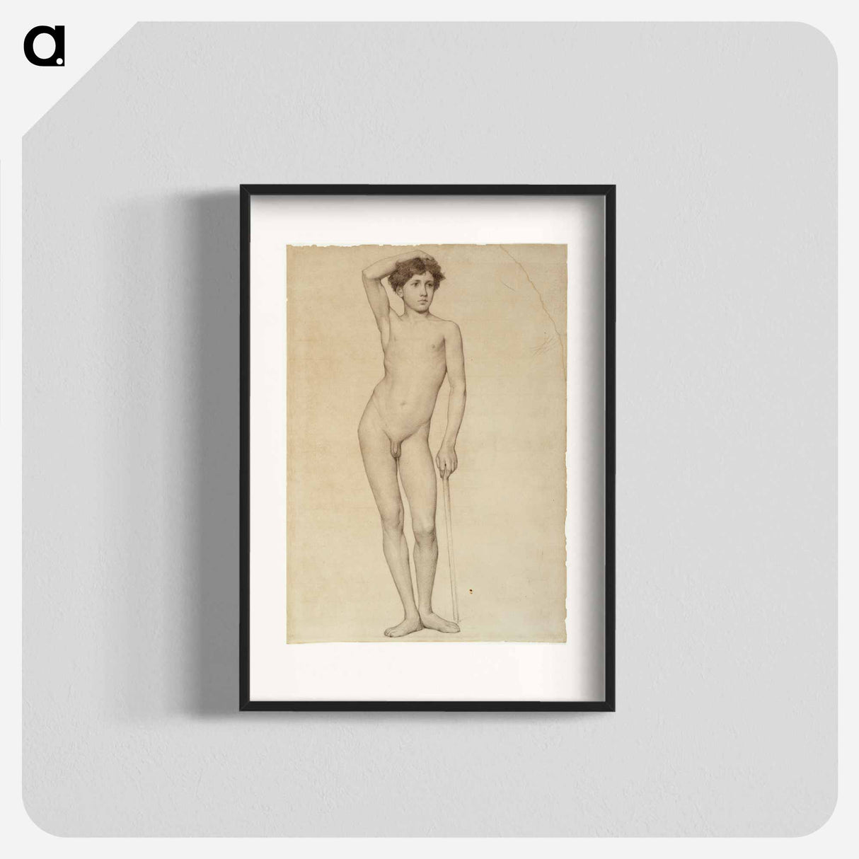 Nude male model, academy study - アルバート エーデルフェルト Poster.