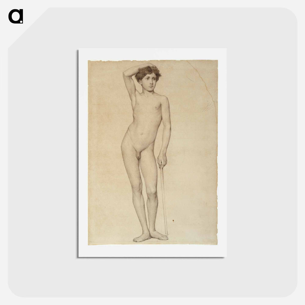 Nude male model, academy study - アルバート エーデルフェルト Postcard.