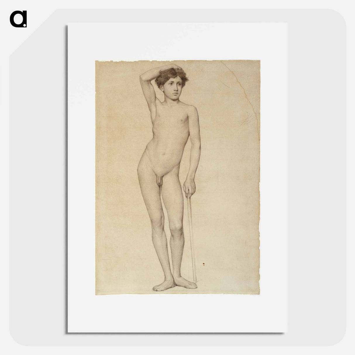 Nude male model, academy study - アルバート エーデルフェルト Poster.