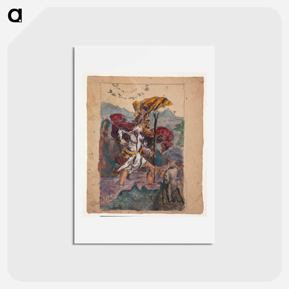 Study after Dürer: Saint Christopher II - アルブレヒト デューラー Postcard.