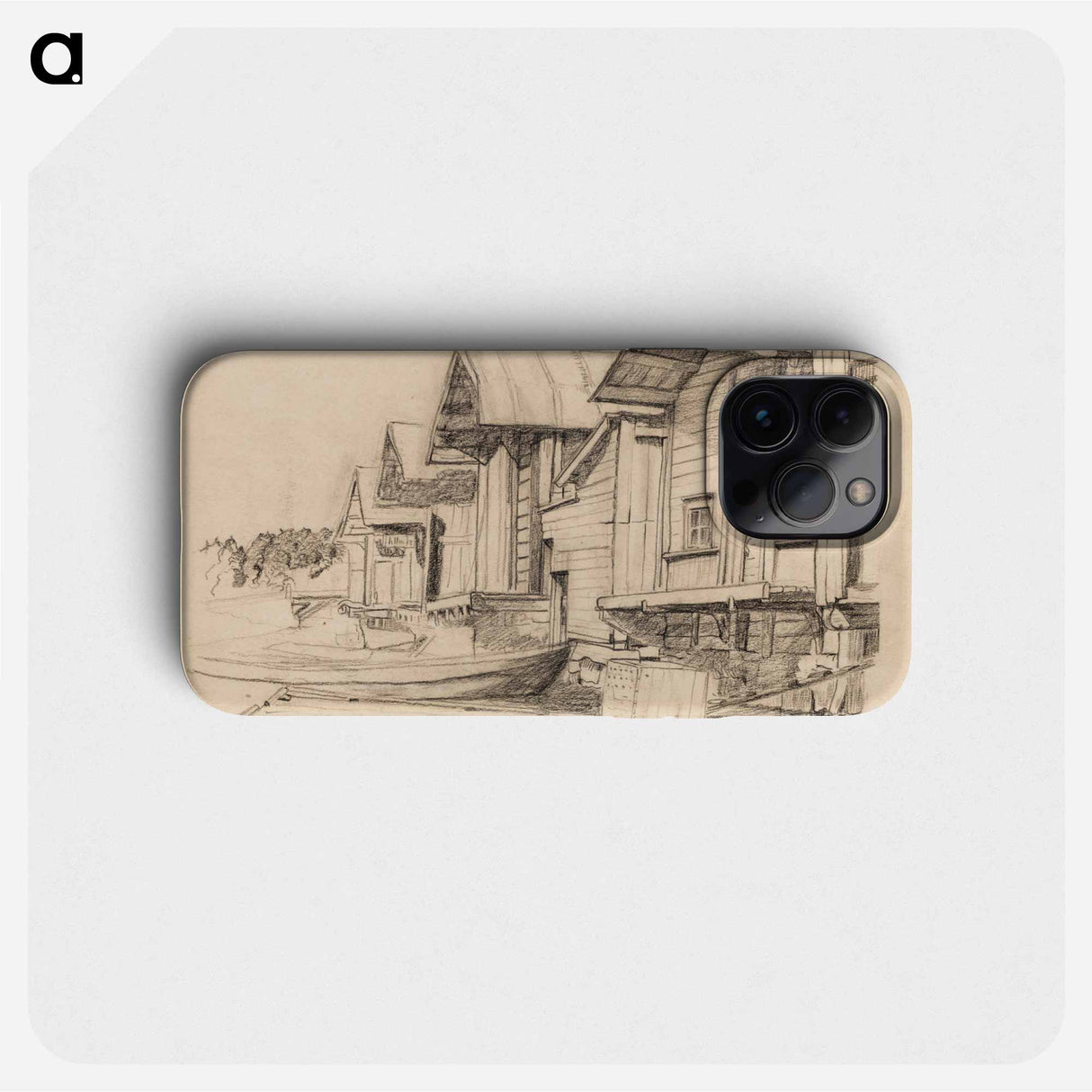 Riverside warehouses in porvoo - アルフレッド ウィリアム フィンチ Phone Case.