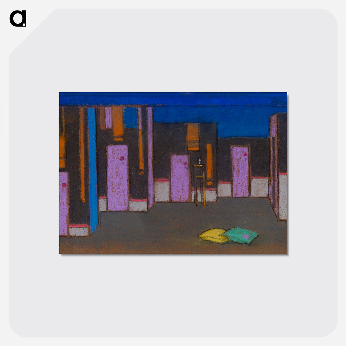 Hall with Doors - 不思議の国のアリス Postcard.