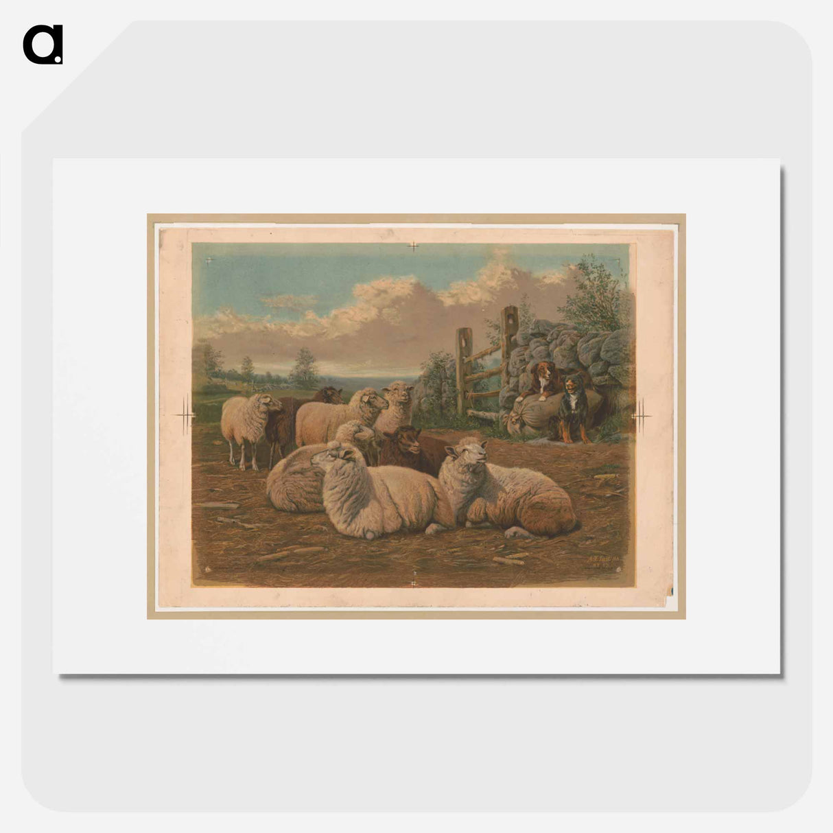 The faithful shepherds - アーサー フィッツウィリアム テイト Poster.