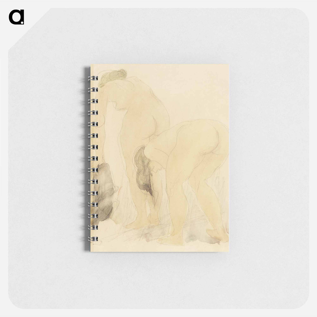 Naked women bending over, vintage nude illustration - オーギュスト ロダン Memo.