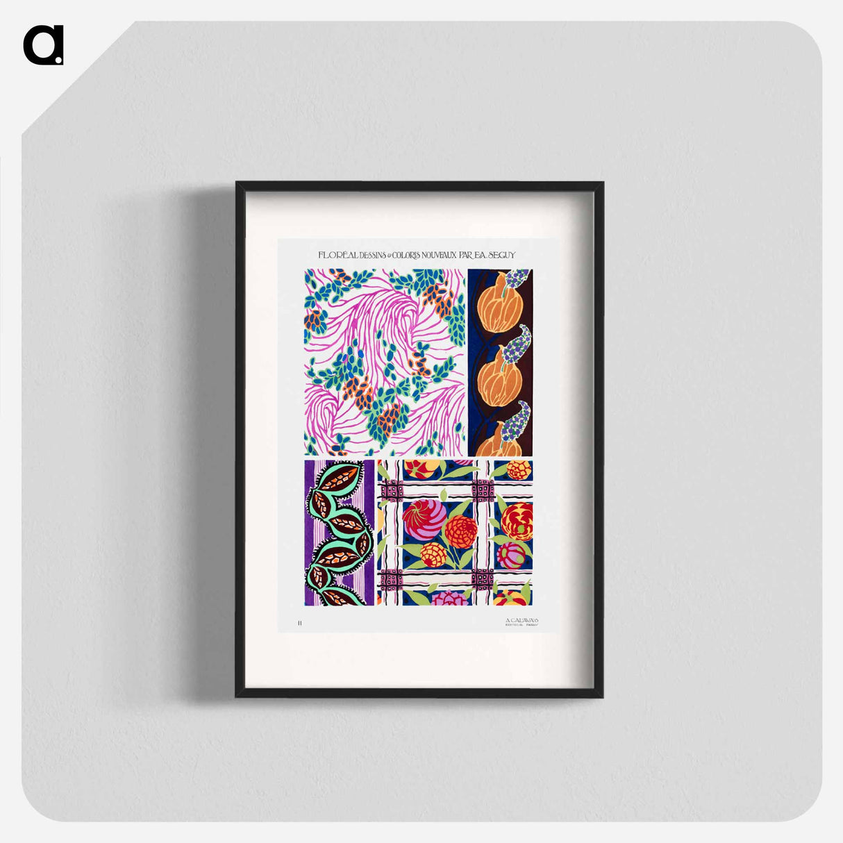 アートポスター-Art deco pattern, art nouveau painting, plate no. 11. - E.A.セギー Poster.