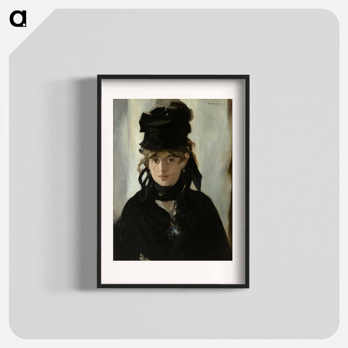 アートポスター-Berthe Morisot With a Bouquet of Violets - エドゥアール マネ Poster.