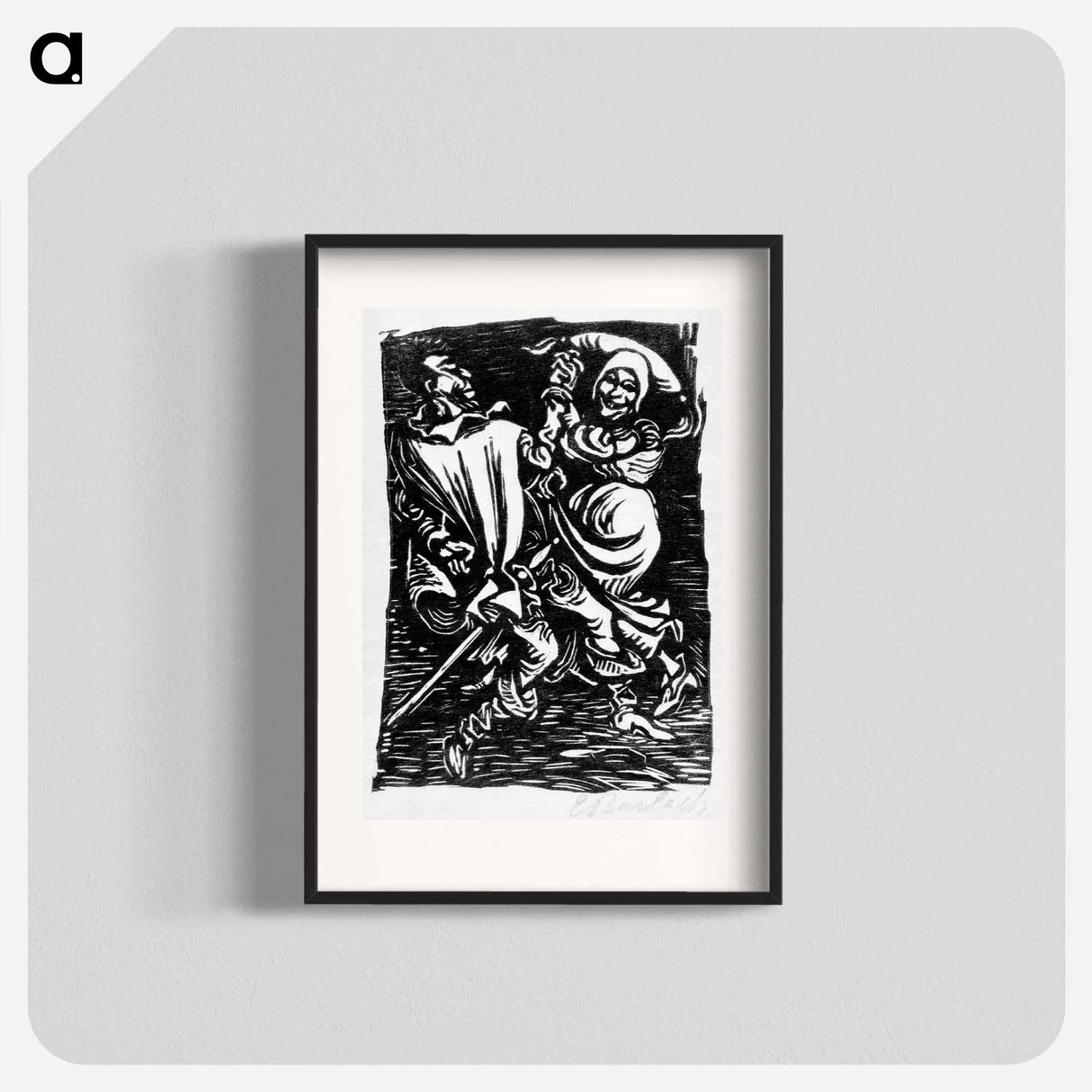 Mephistopheles dancing with the old woman - エルンスト ハインリヒ バルラッハ Poster.