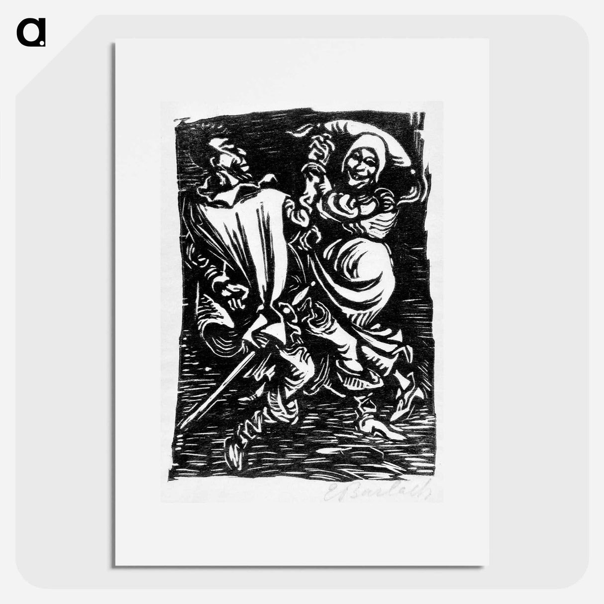 Mephistopheles dancing with the old woman - エルンスト ハインリヒ バルラッハ Poster.