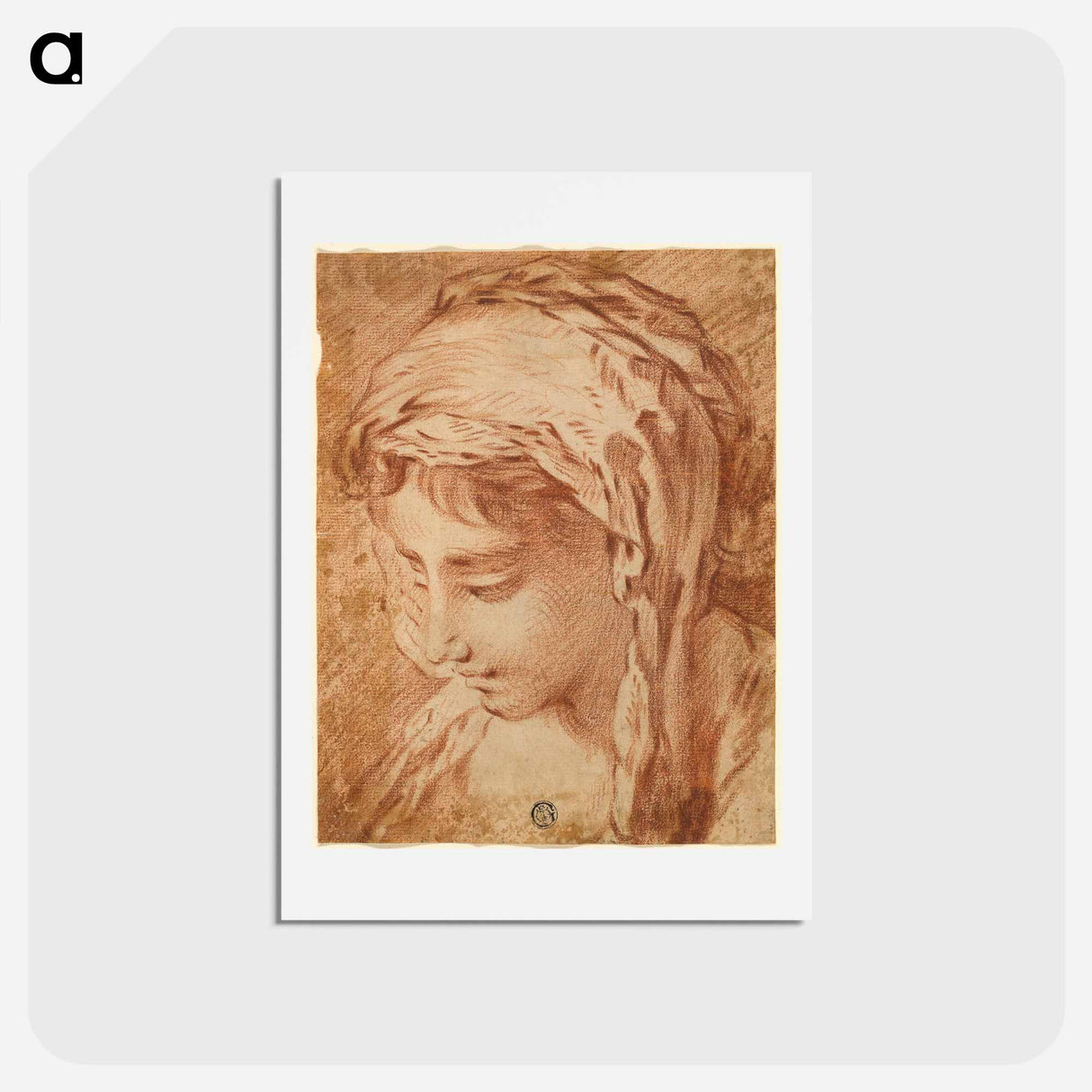 アートポストカード-Head of a Woman - フランソワ ブーシェ Postcard.