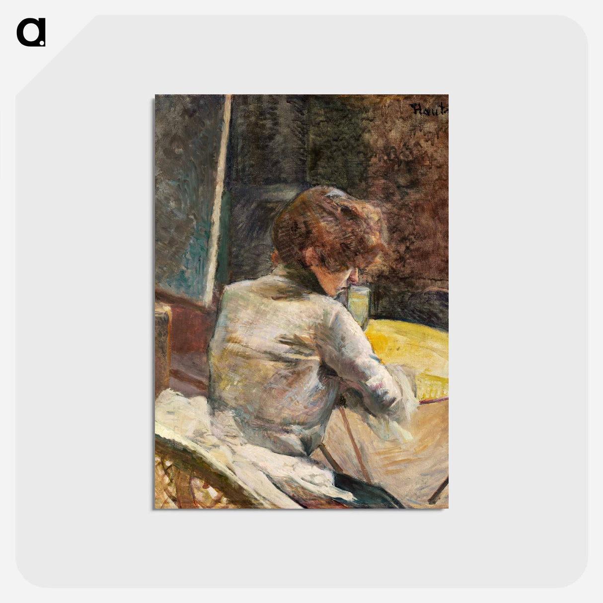 アートポストカード-Waiting - アンリ ド トゥールーズ ロートレック Postcard.